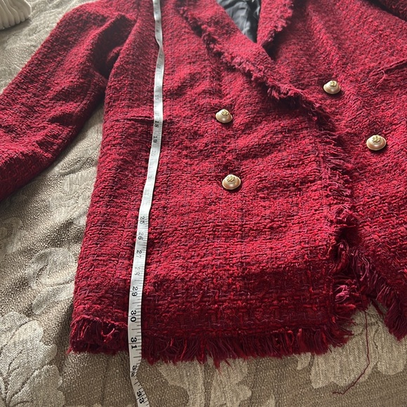 Zara Bloggers Favorite! Red Tweed Women's Jacket - Picture 7 of 9